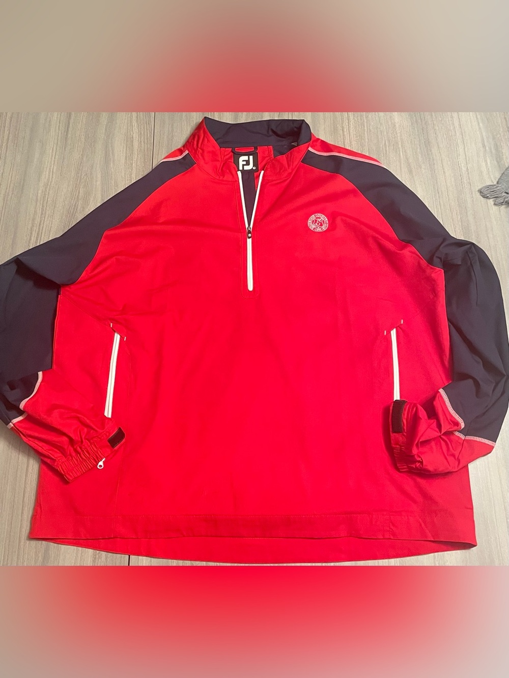 FootJoy 2X Golf Pullover – Red & Navy – Edgewood Country Club